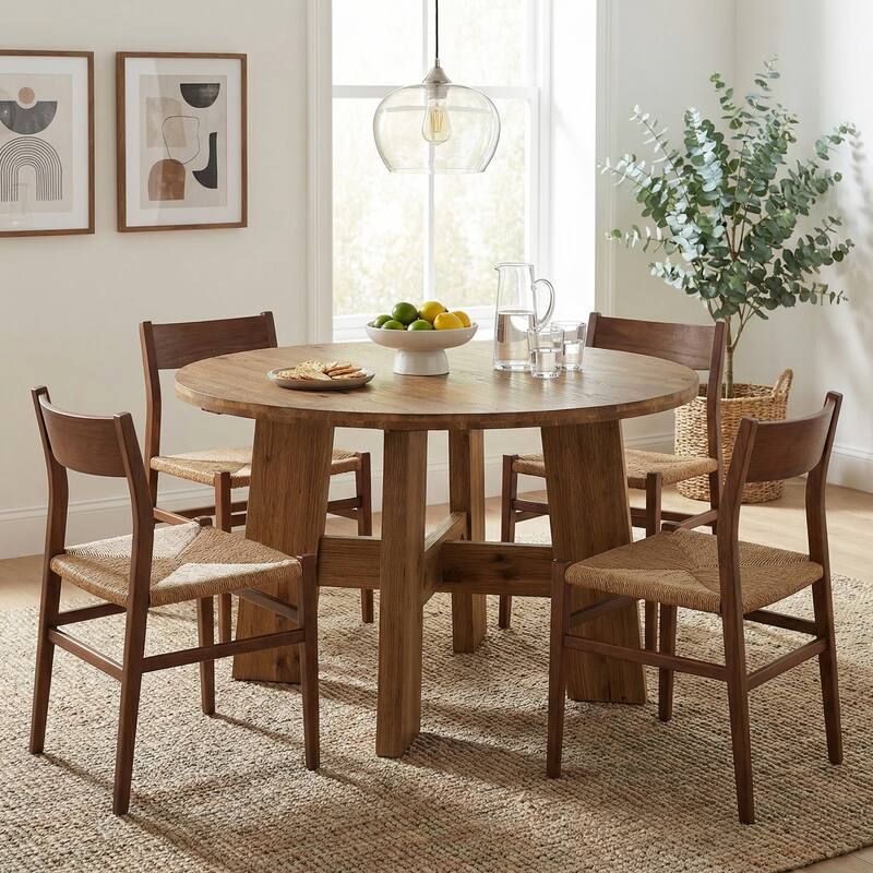 47-Inch Solid Wood Dining Table for 4-6 People