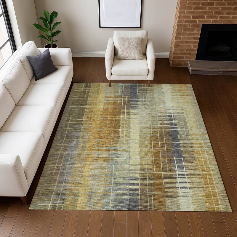 Machine Washable Indoor/ Outdoor Contemporary Aaron Chantille Rug