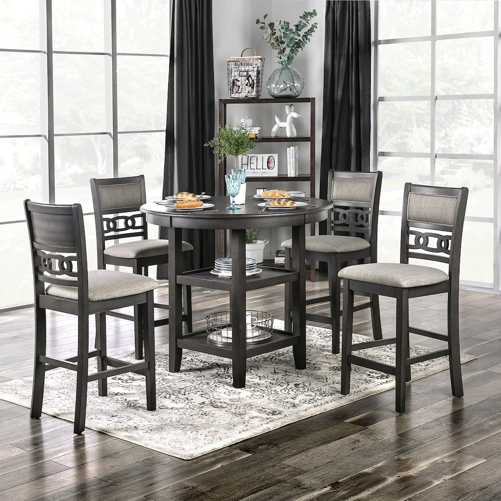 5 Piece Dining Set in Gray Finish