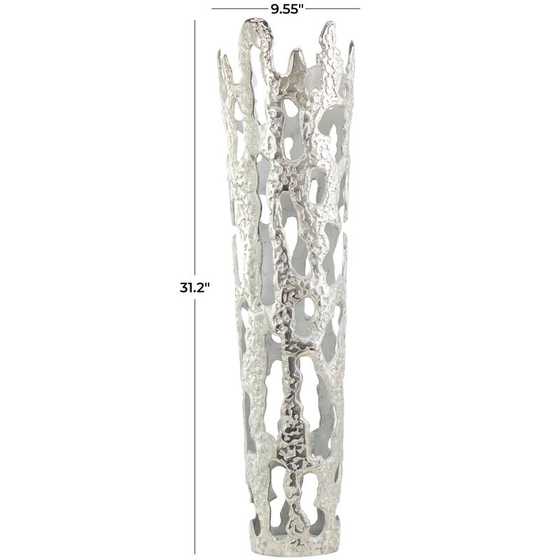 Gold, Silver or Black Aluminum Metal Drip Vase with Melting Designed Body