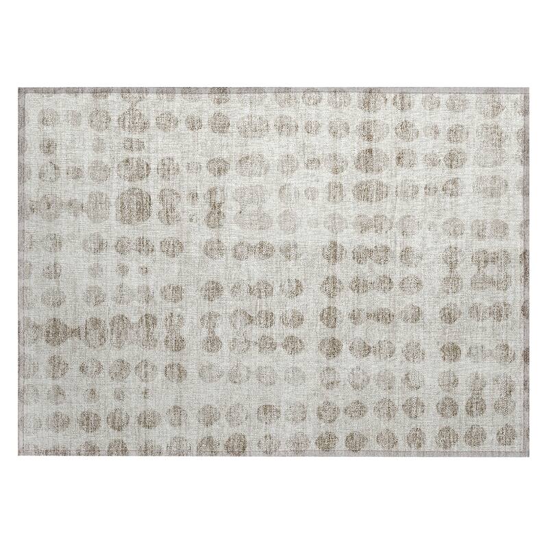 Machine Washable Indoor/ Outdoor Chantille Dots Abstract Rug