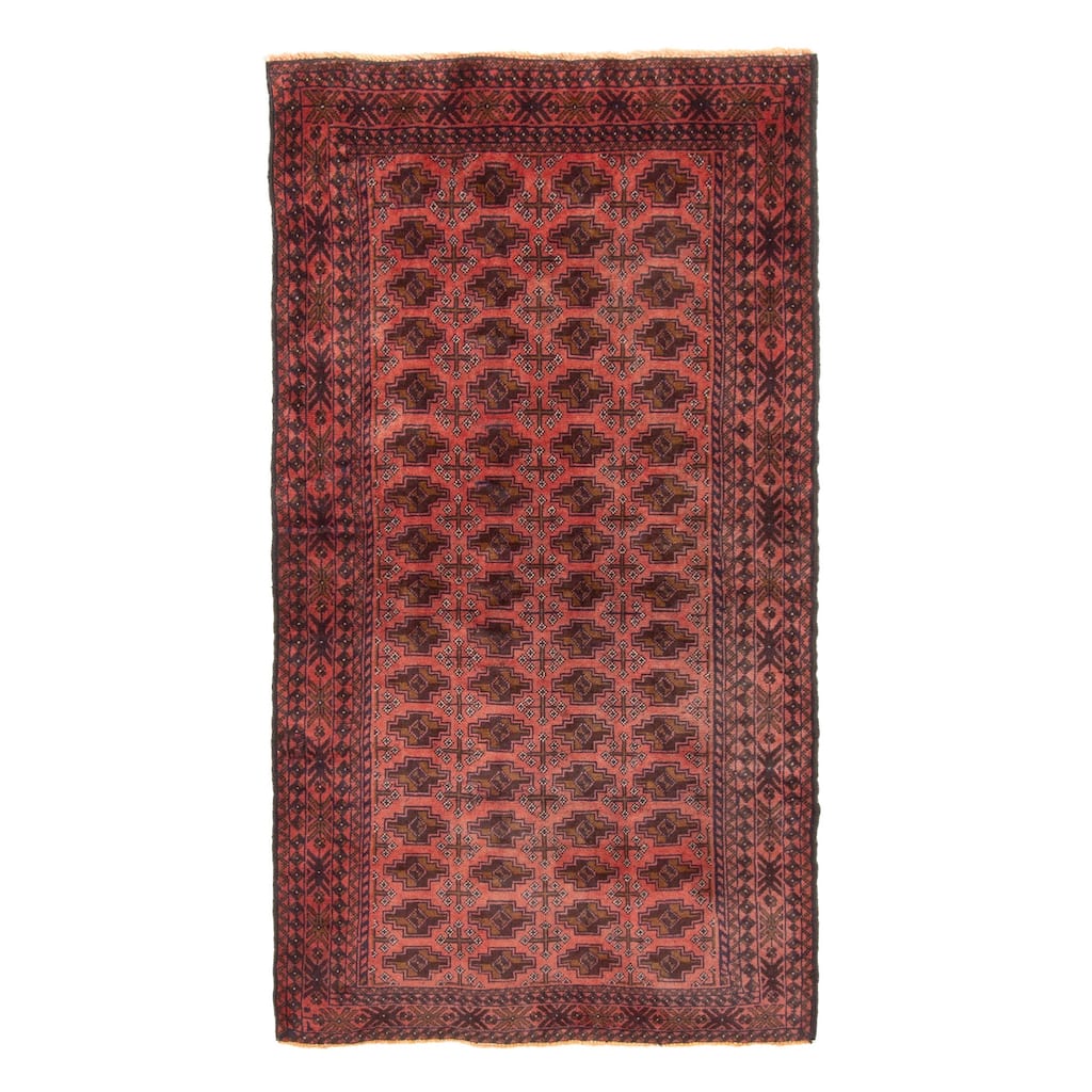 ECARPETGALLERY Hand-knotted Baluch Copper Wool Rug - 3'4 x 6'3