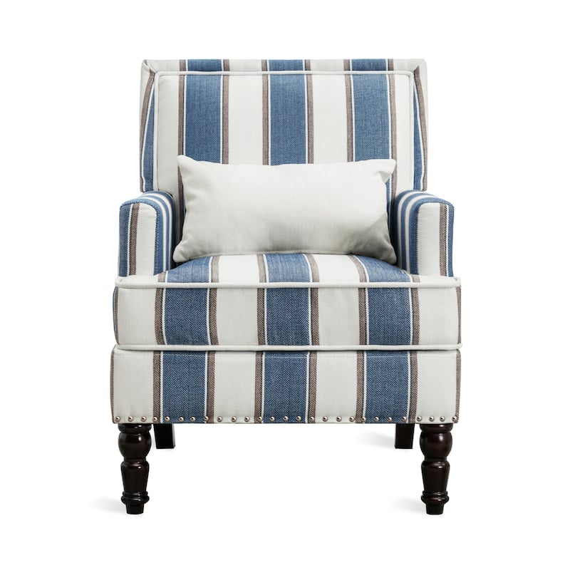 LUE BONA Linen Upholstered Modern Accent Chair Armchair with Pillow for Living Room - 25.6 in.W x 30.7 in.D x 35 in.H