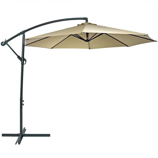 Shop Sunnydaze Steel 10 Foot Offset Patio Umbrella With Cantilever