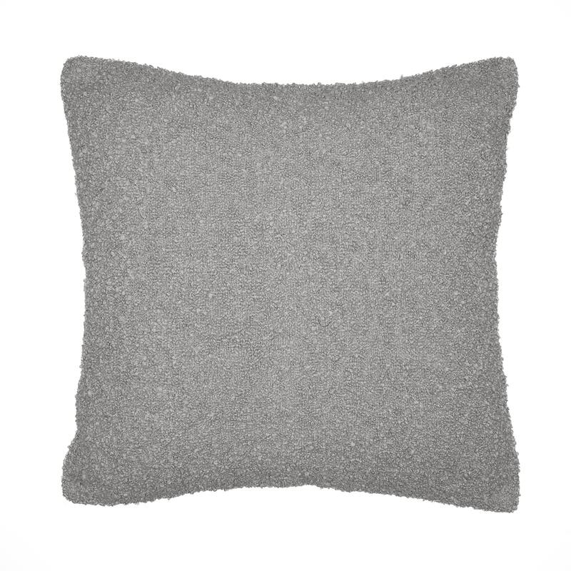 HomeRoots 24" Gray Throw Pillow With Shag