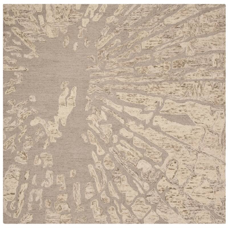 SAFAVIEH Handmade Bella Manisha Modern Abstract Wool Rug - 6' Square - Winter Taupe