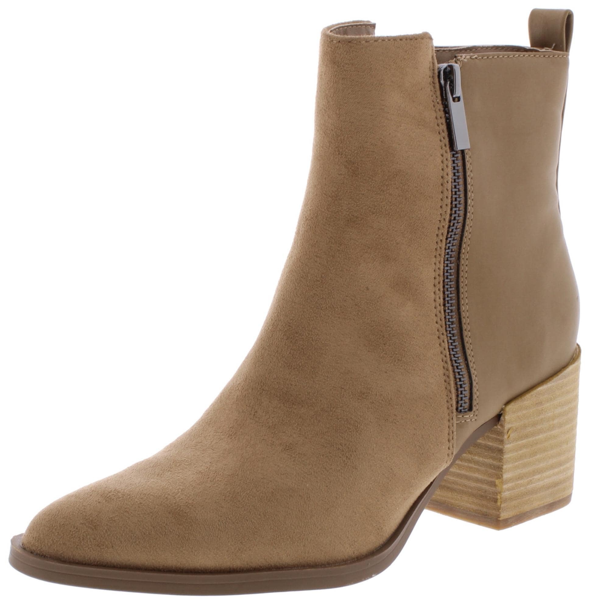 black ankle high heel booties