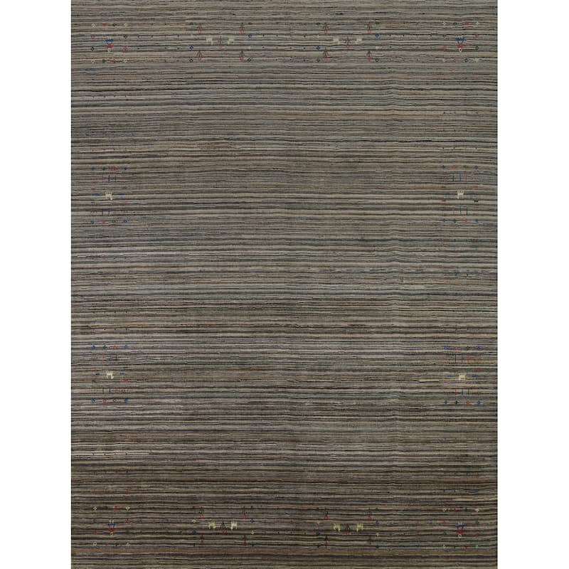 Hand Knotted Oriental 100% Wool Carpet Tribal Animal Pictorial Multi-Colored Gabbeh Area Rug - 9' 10'' X 8' 0''