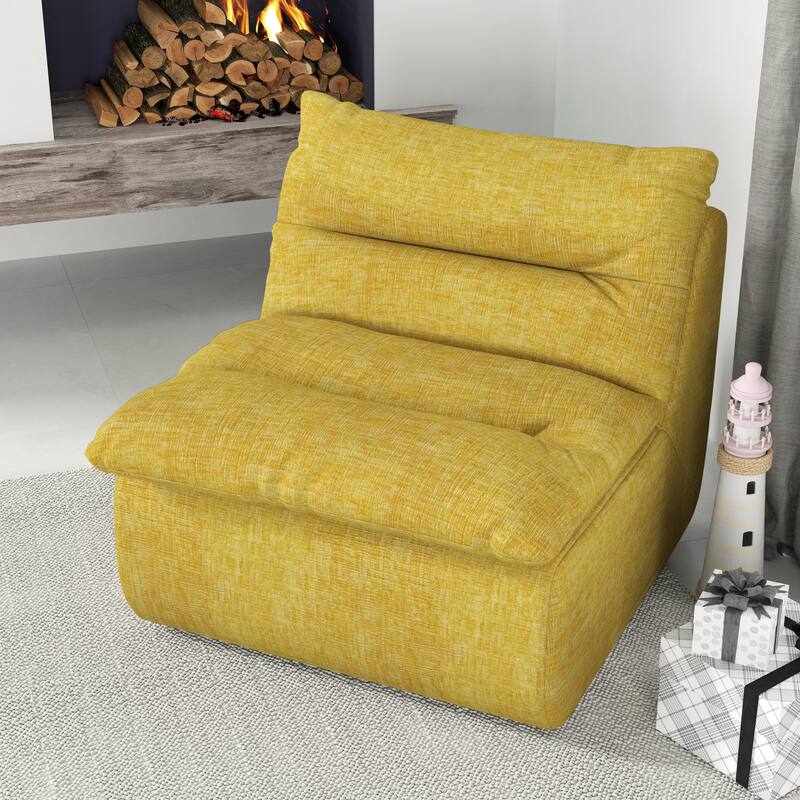 Comfy Accent Bean Bag Couch, Single Corner Chair Sofa for Living Room Bedroom Salon Office