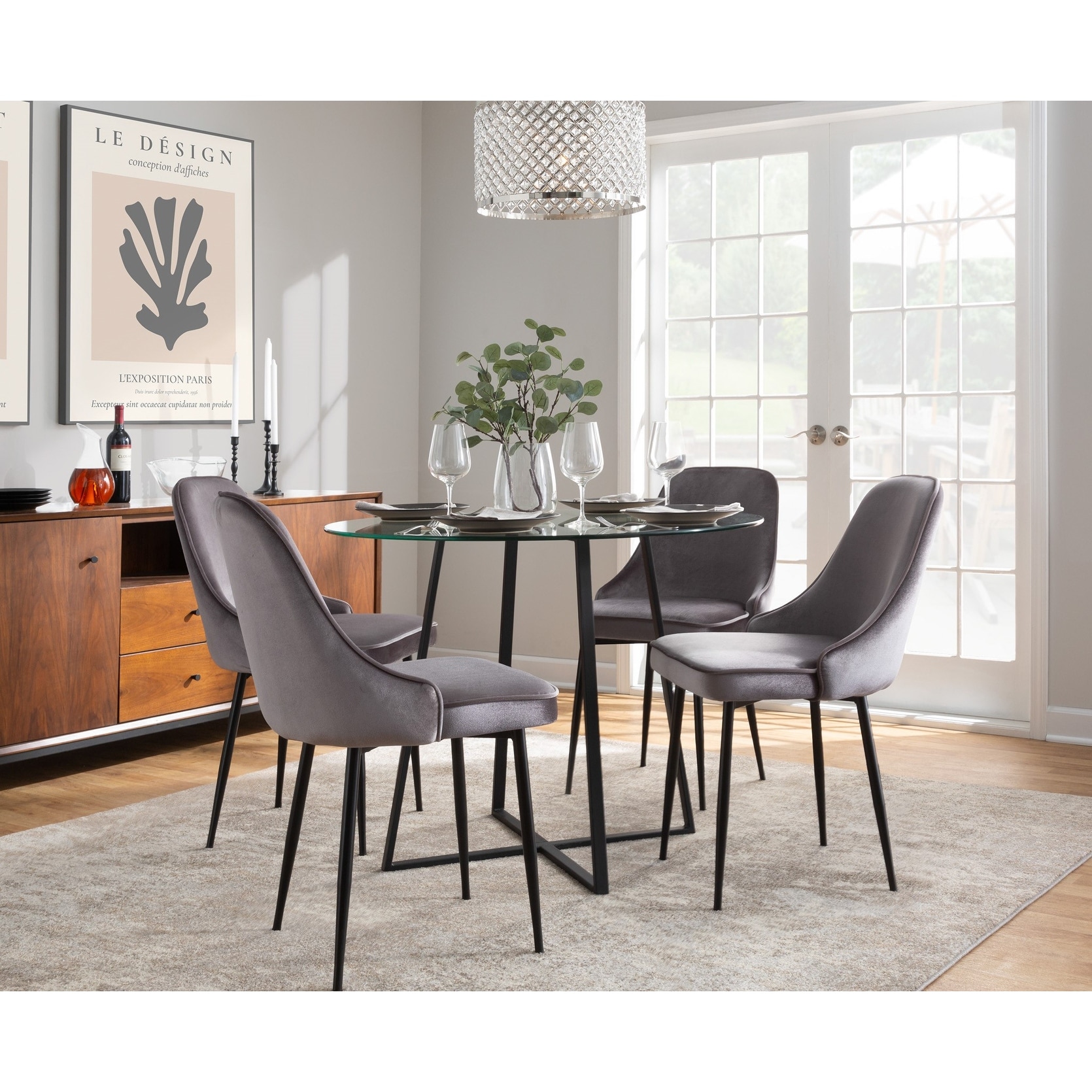 Silver Orchid Naldi Contemporary-Glam Velvet Dining Chair (Set of 2)