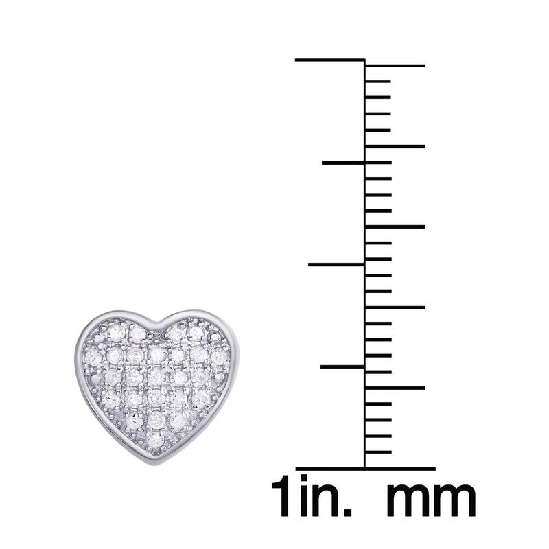 Victoria Townsend .925 Sterling Silver 1/4ct. Tw. Diamond Pave Heart Stud Earrings