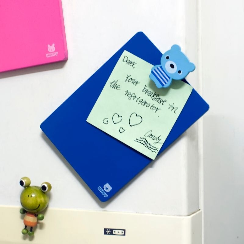 [Lovely Bear] - Refrigerator Magnet Clip / Magnetic Clipboard - Blue
