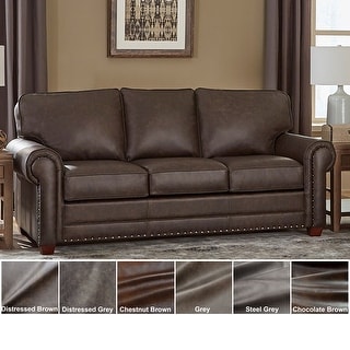 Made in USA Raval Top Grain Leather Sofa Bed