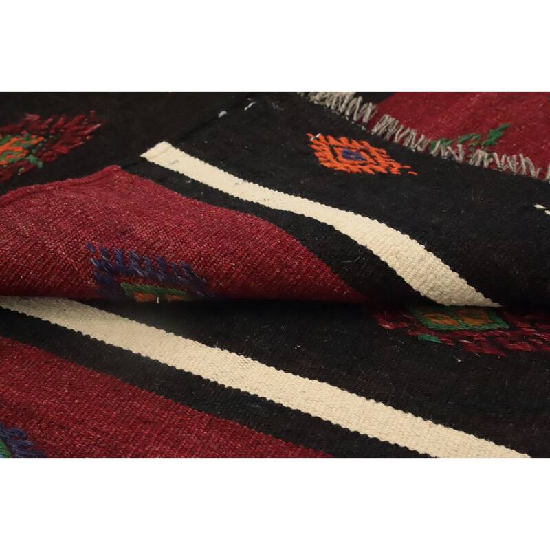 Hand Woven Oriental 100% Wool Carpet Southwestern Tribal Multi-Colored Kilim Area Rug - 10' 1'' X 5' 6''