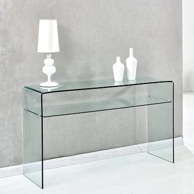 Transparent Tempered Glass Console Table
