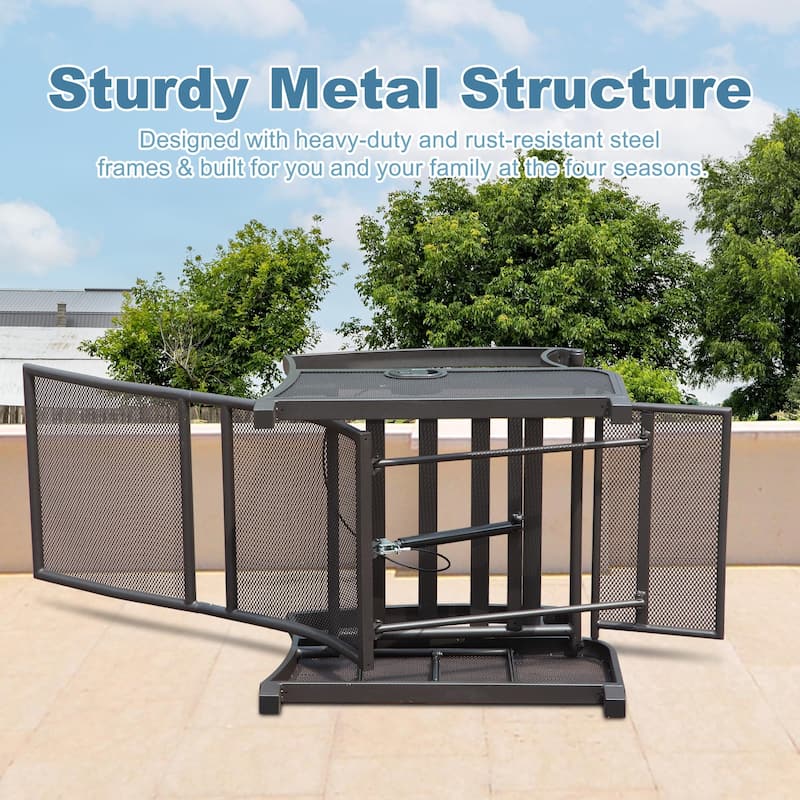Outdoor Chaise Lounge Chair with Extendable Side Table & Adjustable Angle, Recliner Chair with Removable Cushions