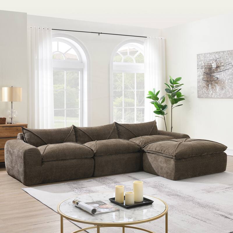 116 Inch Fully Compressed Sofa with High Density Foam