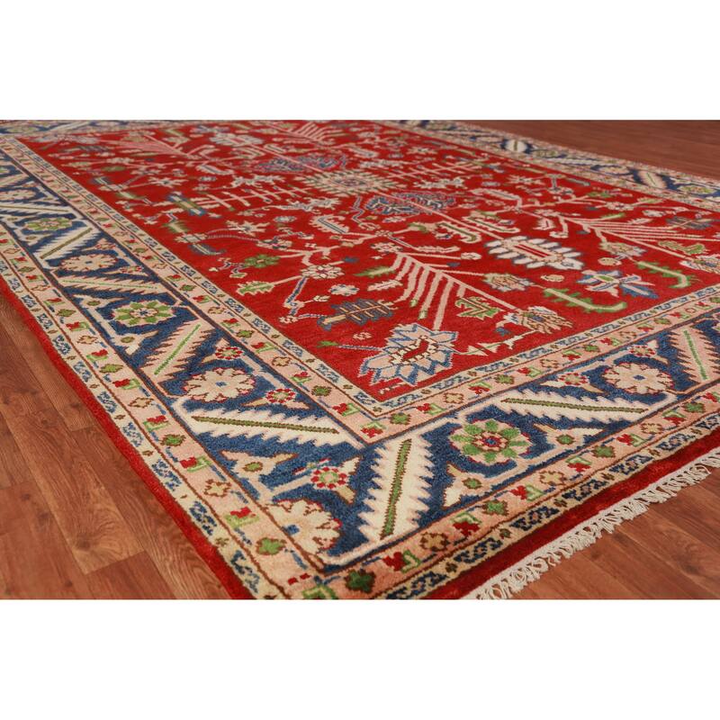 Hand Knotted Oriental 100% Wool Carpet Traditional Geometric Red Heriz (serapi) Area Rug - 11' 9'' X 8' 10''