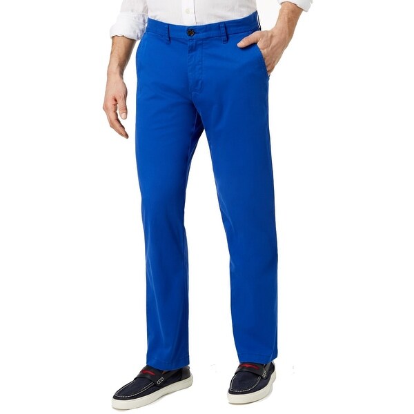 Tommy Hilfiger Mens Chino Pants Blue 38x30 Slim Fit Flat Front Stretch. Opens flyout.
