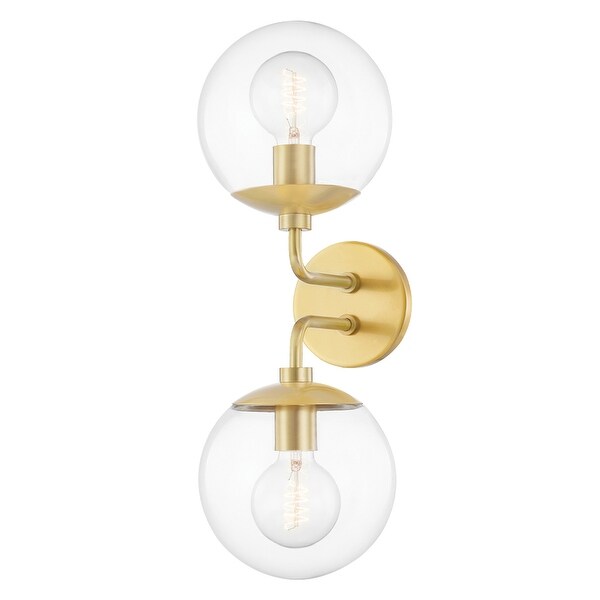 Mitzi by Hudson Valley Meadow 2 light Wall Sconce with Clear Glass