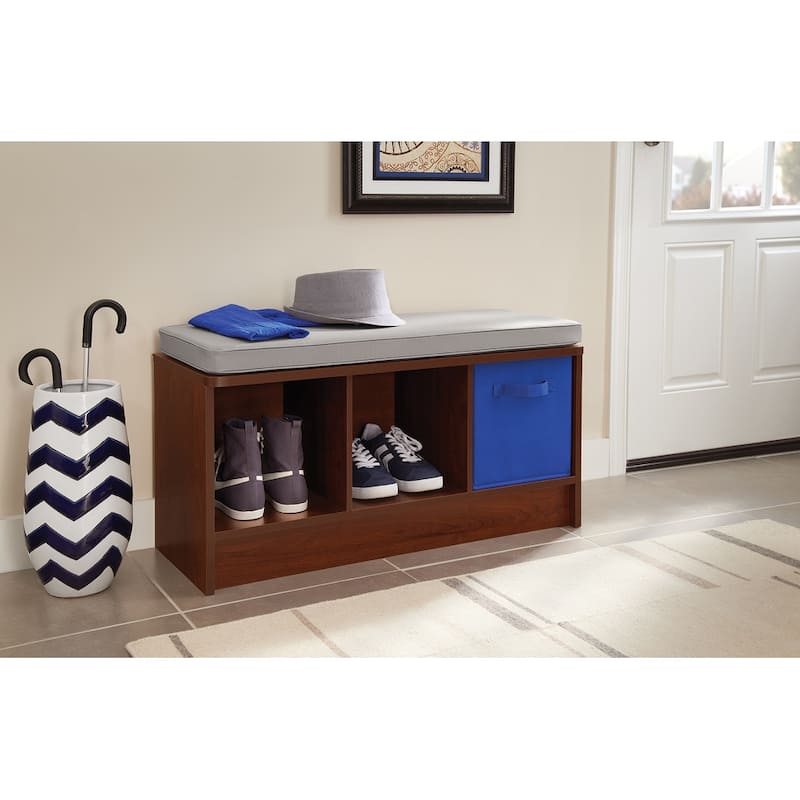 Porch & Den Southbrook 3-cube Storage Bench w/ Grey Cushion