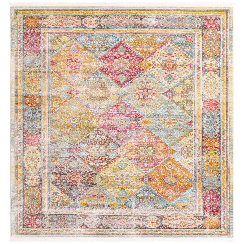 Traditional Samana Collection Area Rug - 8'2" Square - Multi