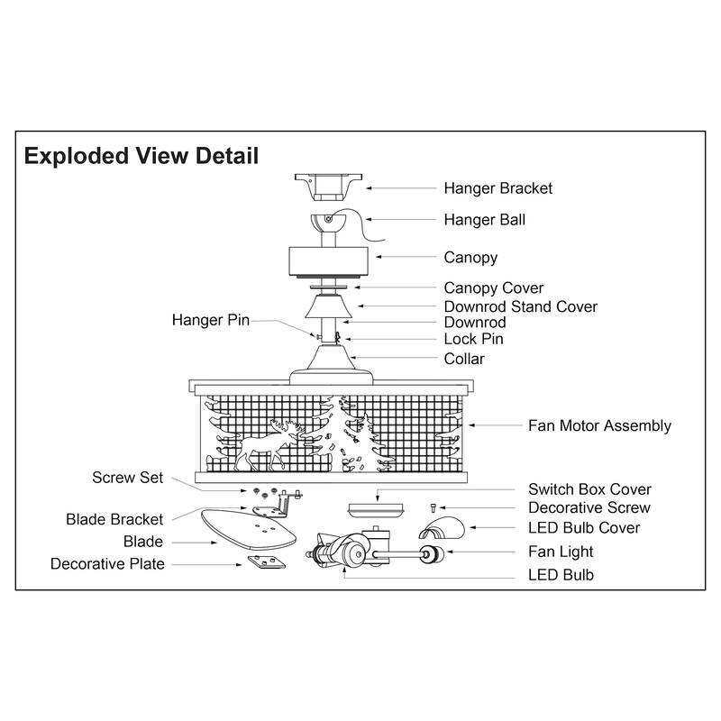 Vaxcel Lighting Kodiak 21" 3 Blade LED Indoor Ceiling Fan with Remote