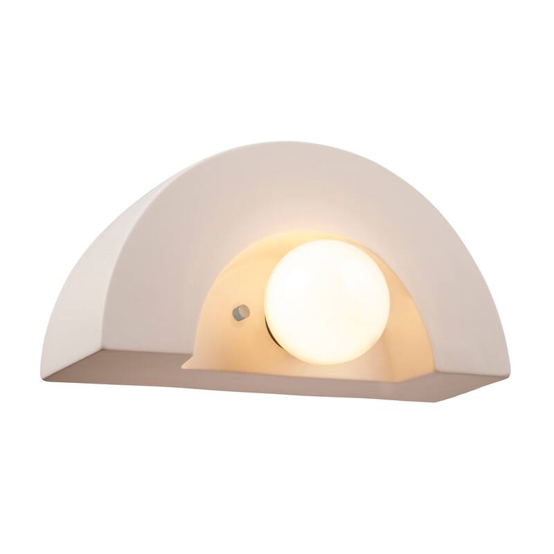 Ceramic Crescent Wall Sconce - Bisque
