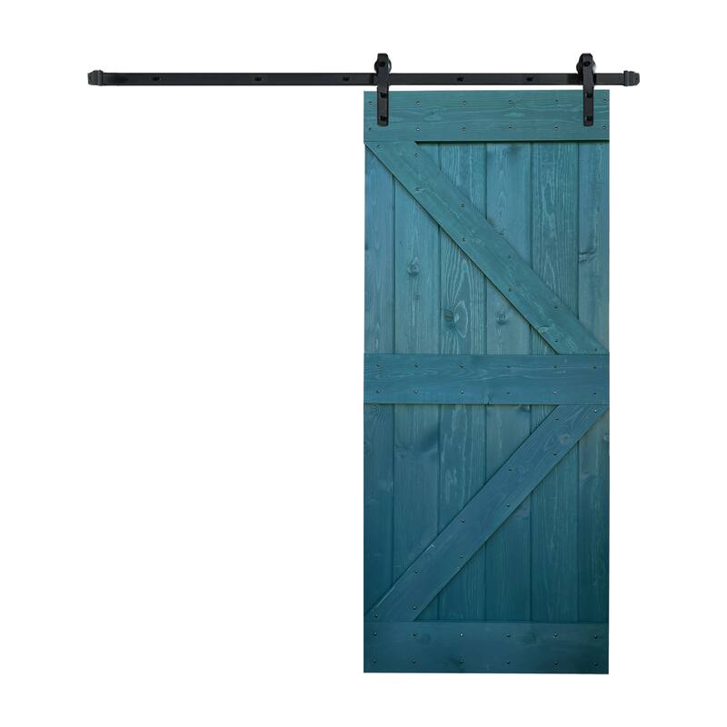 Coast Sequoia 36in x 84in K Series Pine Wood Sliding Barn Door With Hardware Kit