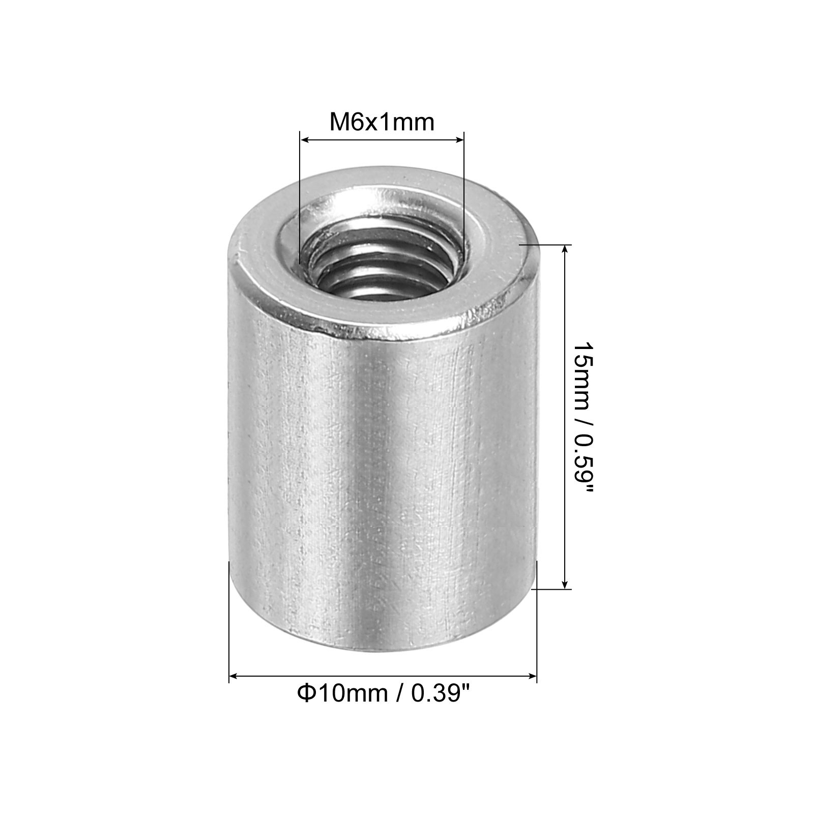 Round Connector Nuts, Coupling Nut Sleeve Rod Bar Stud Nut for Bracket