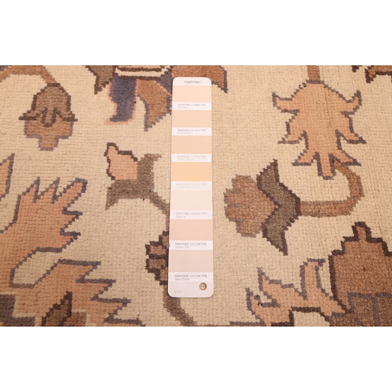 ECARPETGALLERY Hand-knotted Finest Kargahi Ivory Wool Rug - 6'1 x 9'3