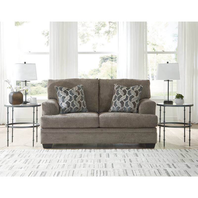 Signature Design by Ashley Stonemeade Loveseat - 67"W x 41"D x 39"H - Nutmeg