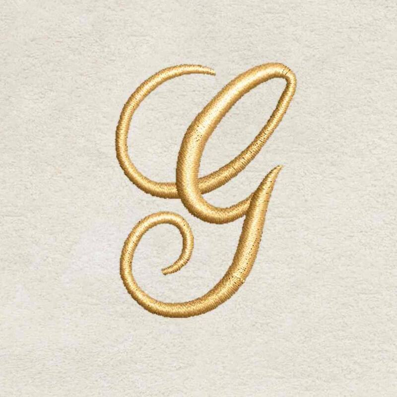 Avanti Linens Ivory/Gold Script Monogram Bath Towel Letter G - Bath Towel