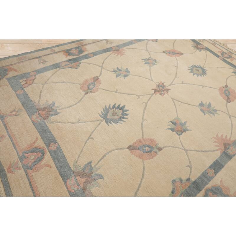 8x10 Hand Knotted Wool Ivory Tibetan Crafts Tufenkian Swiss Wash Rug - 8' x 10'