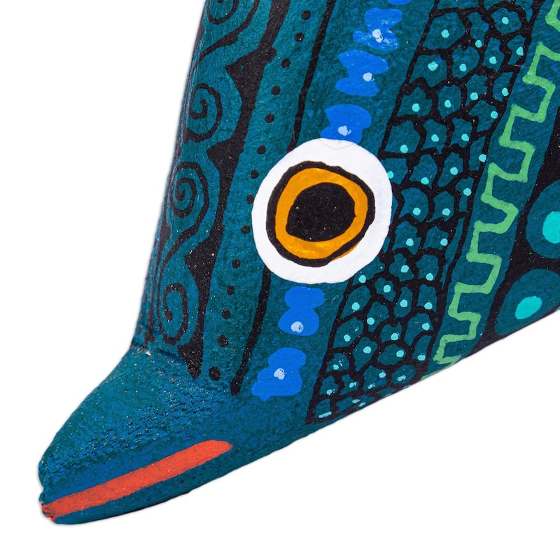 Novica Handmade Ocean Dolphin Wood Alebrije Sculpture
