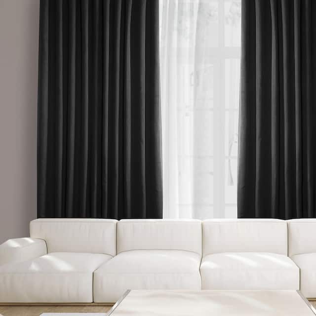 Exclusive Fabrics Faux Linen Extra Wide Room Darkening Curtain Panel
