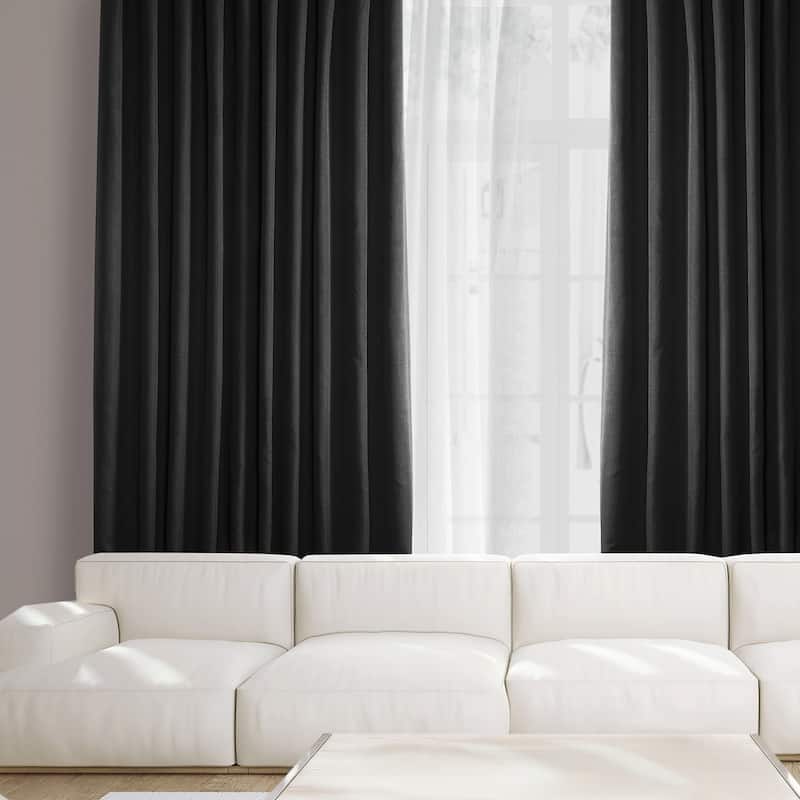 Exclusive Fabrics Faux Linen Extra Wide Room Darkening Curtain Panel