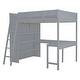 preview thumbnail 5 of 16, Full Size Loft Bed Frame with L-shape Desk and Storage Shelf, Versatility Solid Wood Storage Bed Frame for Kids, Teens