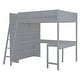 preview thumbnail 5 of 33, Full Size Solid Wood Loft Bed Kids Bed with Desk and Shelf