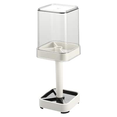 1Pc Toothbrush Holder Stand with Cover with 3 Slots ABS White 8.86"x2.87"
