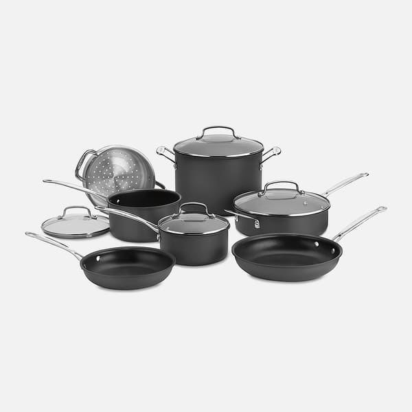 slide 1 of 1, Cuisinart 66-11 Chef's Classic Nonstick Hard-Anodized 11-Piece Cookware Set - Dark Grey Dark Grey - 11 Piece