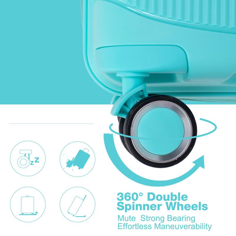 Durable Polypropylene Hardshell Suitcase Set with 360° Spinner Wheels & TSA Lock (20/24/28)