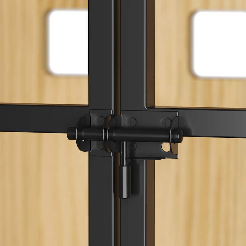 47.2" Wooden Dog Crate Furniture, Large Indoor Dog Kennel with Metal Doors, Solid Pine Wood Pet Crate End Table for Large Dogs