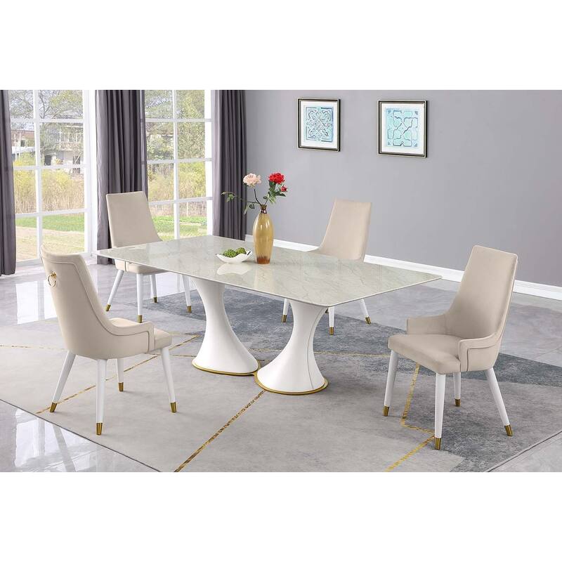 Somette Modern Judith Side Chair with Brushed Gold, Set of 2 - Set of 2