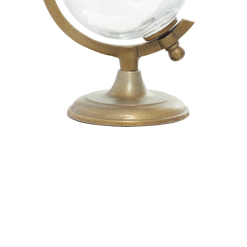 Aluminum Metal Globe with Tiered Base - Bronze - Roche River Decor