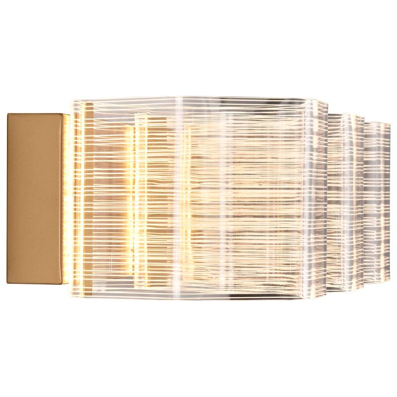 Kenzo LED 3 Light Vanity Vintage Brass Finish Light Guide Panel - Polished Anodized Bronze