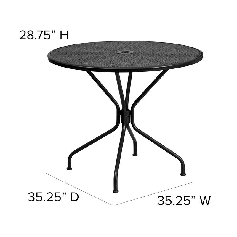 35.25-inch Round 5-piece Indoor/ Outdoor Steel Dining Set