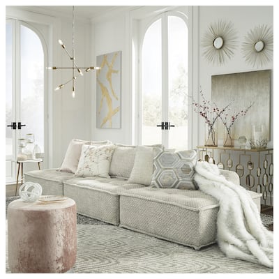 Signature Design by Ashley Bales Gray 3-Piece Modular Seating - 117"W x 39"D x 28"H