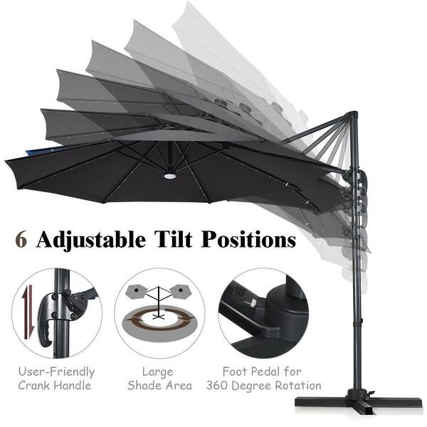 Shop Black Friday Deals On 10 Ft Patio Offset Cantilever Umbrella With Solar Lights Overstock 31843228