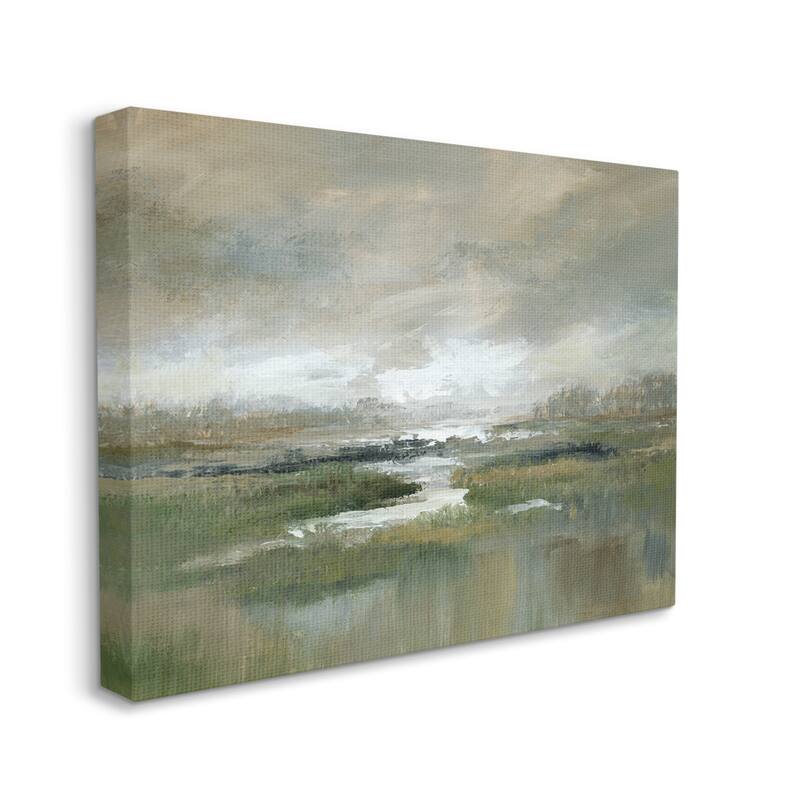 Stupell Rural Stream Nature Landscape Canvas Wall Art by Nan